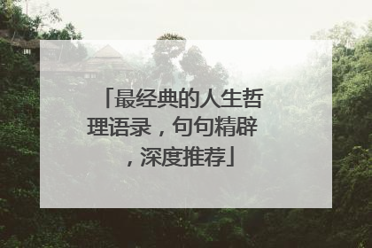 最经典的人生哲理语录,句句精辟,深度推荐