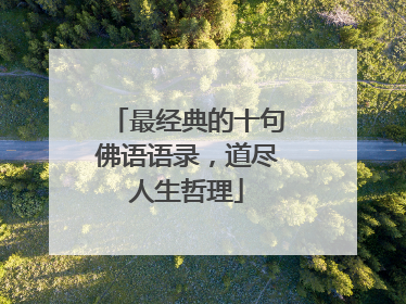 最经典的十句佛语语录,道尽人生哲理