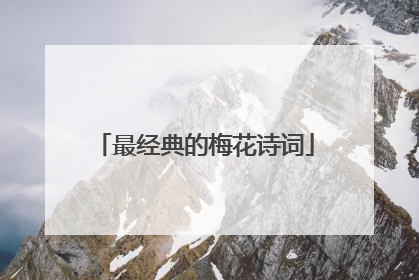 最经典的梅花诗词