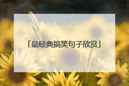 最经典搞笑句子欣赏