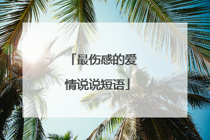 最伤感的爱情说说短语
