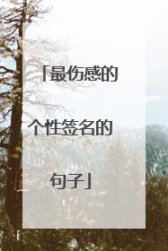最伤感的个性签名的句子