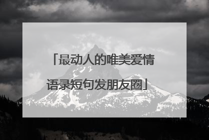 最动人的唯美爱情语录短句发朋友圈