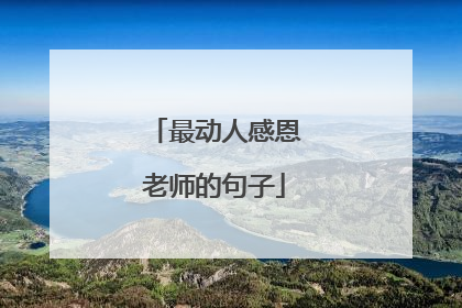最动人感恩老师的句子
