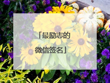 最励志的微信签名