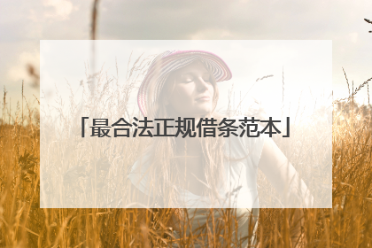 最合法正规借条范本