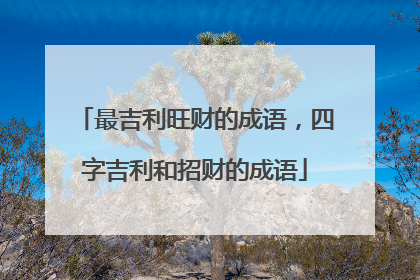 最吉利旺财的成语,四字吉利和招财的成语