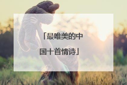 最唯美的中国十首情诗