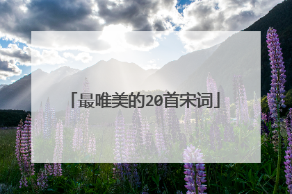 最唯美的20首宋词