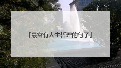 最富有人生哲理的句子
