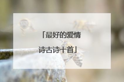 最好的爱情诗古诗十首