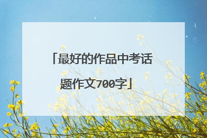 最好的作品中考话题作文700字