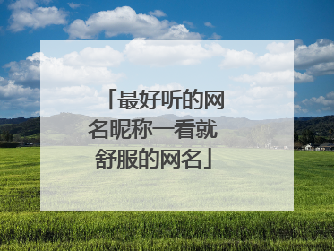 最好听的网名昵称一看就舒服的网名