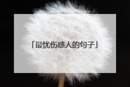 最忧伤感人的句子