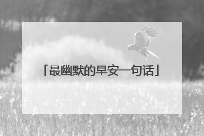 最幽默的早安一句话