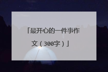 最开心的一件事作文（300字）
