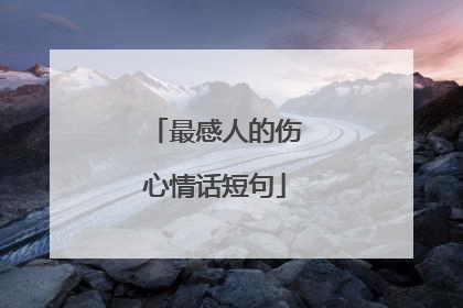 最感人的伤心情话短句