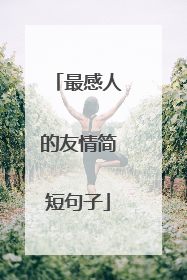 最感人的友情简短句子