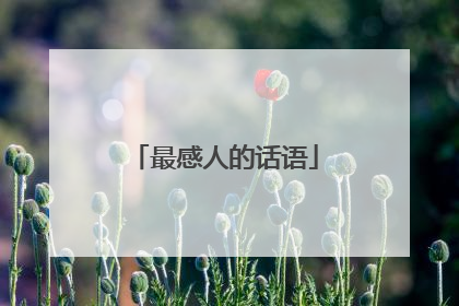 最感人的话语