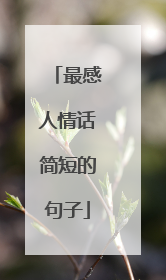 最感人情话简短的句子