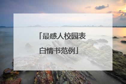 最感人校园表白情书范例