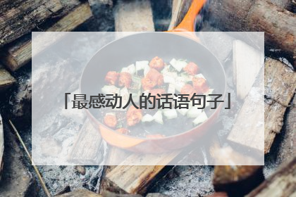 最感动人的话语句子