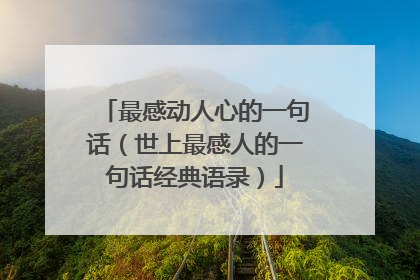 最感动人心的一句话(世上最感人的一句话经典语录)