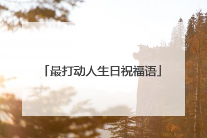 最打动人生日祝福语