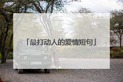 最打动人的爱情短句