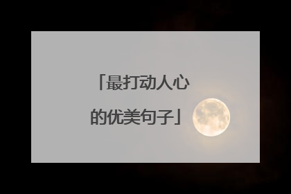 最打动人心的优美句子