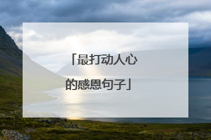 最打动人心的感恩句子