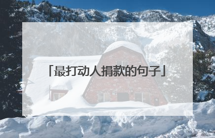 最打动人捐款的句子