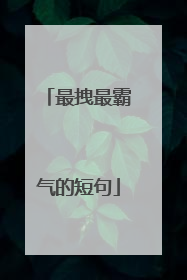 最拽最霸气的短句