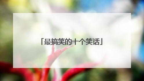 最搞笑的十个笑话