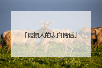 最撩人的表白情话