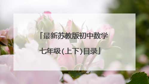 最新苏教版初中数学七年级(上下)目录