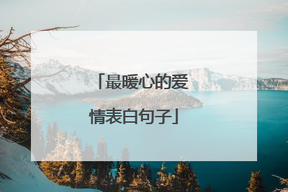 最暖心的爱情表白句子