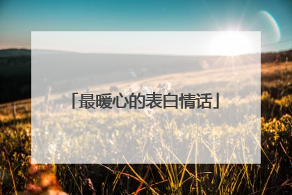 最暖心的表白情话