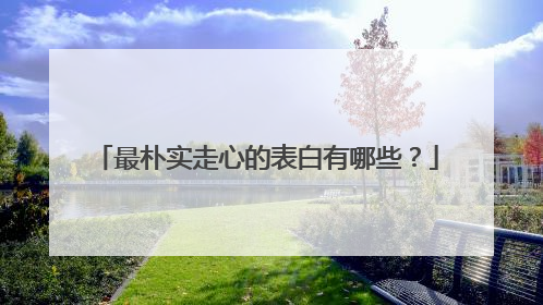 最朴实走心的表白有哪些？