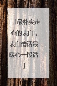 最朴实走心的表白,表白情话最暖心一段话