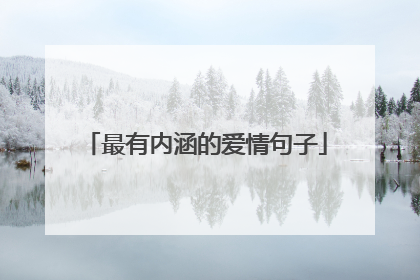 最有内涵的爱情句子
