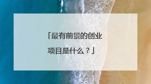 最有前景的创业项目是什么?