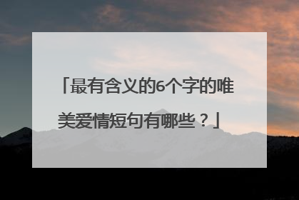 最有含义的6个字的唯美爱情短句有哪些?