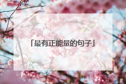 最有正能量的句子