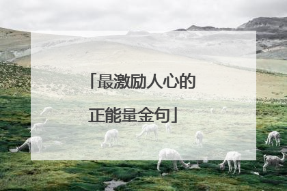 最激励人心的正能量金句