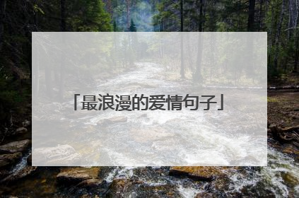 最浪漫的爱情句子