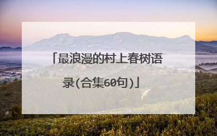 最浪漫的村上春树语录(合集60句)