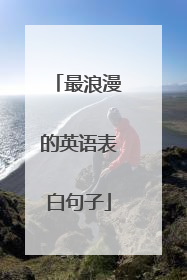 最浪漫的英语表白句子