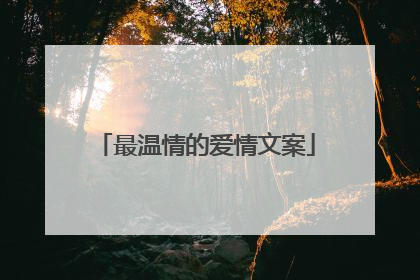 最温情的爱情文案