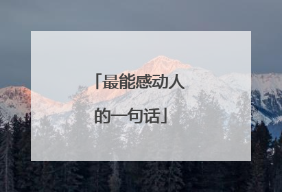 最能感动人的一句话